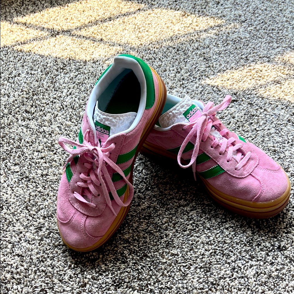Adidas Gazelle Bold Suede Pink and Green